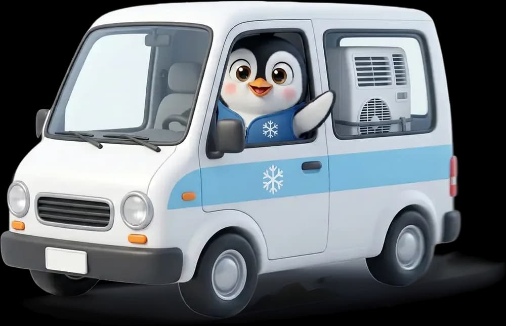 Pingo au volant de la camionnette d'intervention PingoClim