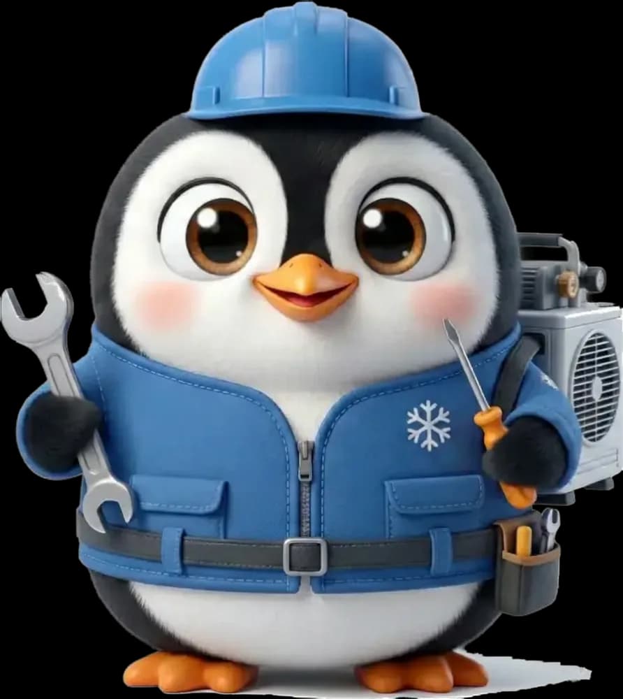 Pingo en tenue de technicien en climatisation